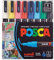 uni POSCA PC-3M Water-Based Paint Markers, Reversible Fine Tip, Assorted Colors, Pack Of 8 Markers
