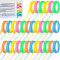 Aicharynic 30 Rollen Highlight Strips Abnehmbare Fluoreszierende Farbige Tags Farbiges Haftnotizen Transparent Textmarker-Klebeband Für Schüler Lehrer Lesen Notizen Machen Im Unterricht Home Office