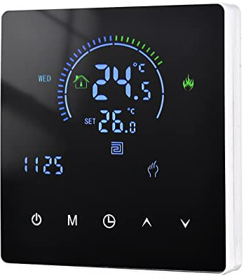 KOCAN Regolatore di temperatura del termostato intelligente intelligente per impianti di riscaldamento dell'acqua Display LCD Pulsante a sfioramento Riscaldamento sotterraneo programmabile per l'home