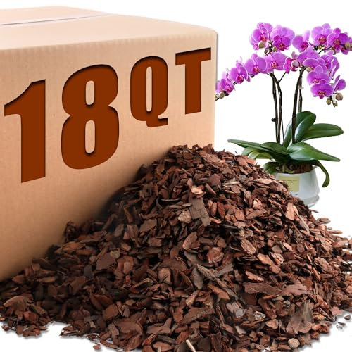 AVALUTION Écorce d'orchidée biologique pour plantes - Copeaux de bois d'écorce de pin entièrement naturelle - Mélange de rempotage pour paillis de plantes d'intérieur - Aide à développer la santé des