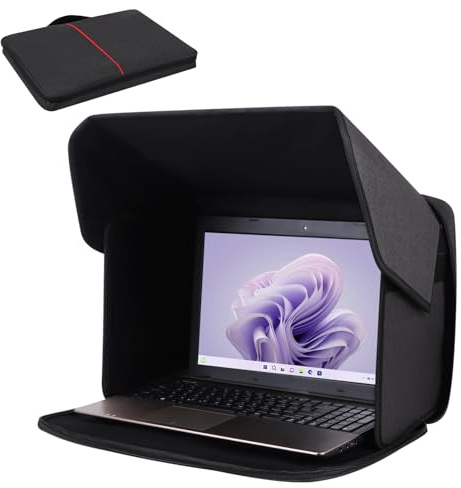TXIYEAN Solskydd för bärbar dator, lätt sol- och bländskydd samt insynsskydd för laptop vid arbete utomhus, hopfällbar och bärbar skyddshuv mot bländning, 14 tum, patentnr D1057416S