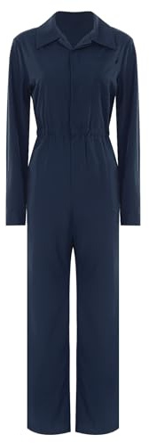 Runhomal - Uniforme de trabajo para mujer adulta, mono azul para trabajos industriales y mecánicos, azul marino, S