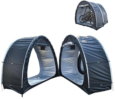 Fxiaobin 2 PCS Box Biciclette può Essere Giuntato Box Biciclette da Esterno con Tessuto Oxford 210D PU4000 Impermeabile Capannone per Esterno Capanno Attrezzi da Giardino,Black