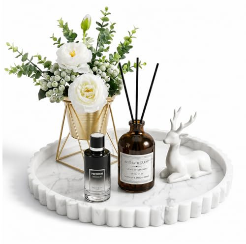 Bandeja Decorativa Para Baño, 30 x 30 cm Elegante Bandeja Baño Para El Lavabo Del Tocador, Bandejas Decorativas Organizador Para Velas Decorativas, Perfumes, Cosméticos Centro De Mesa Decorativo Salon