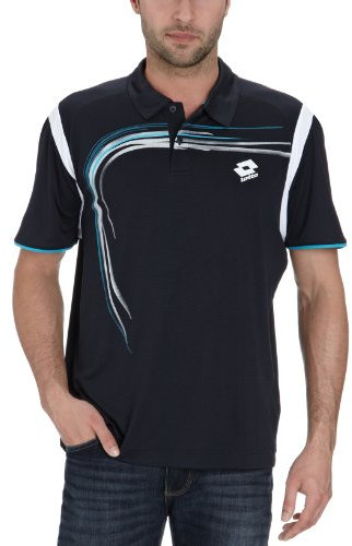 Lotto Sport Herren Polo Short Sleeve Trail, deep Navy/White, L, N5825