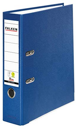 Original Falken PP-Color Kunststoff-Ordner. Made in Germany. 8 cm breit DIN A4 blau Ringordner Vegan Aktenordner Briefordner Büroordner Plastikordner Schlitzordner