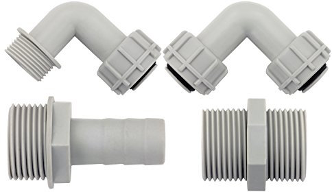 BLUREA 1'' BSPT Kunststoff Verschraubungsset für AdBlue®: Schlauchtülle, Doppelnippel mit Außen-Gewinde, 90° Winkel mit Überwurfmuttern, 90° Winkel mit Überwurfmutter und Außen-Gewinde