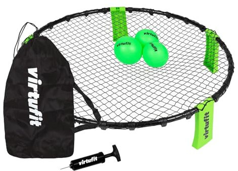 VirtuFit Roundnet RN90 Pro - Mit 3 Bällen und Aufbewahrungstasche - Ballpumpe - Ballspiel