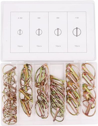 Assortimento 50 pezzi in 4 Dimensioni Copiglie Assortite Perno a Scatto Spine a scatto Coppiglia ad anello