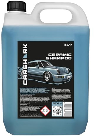 CARSHARK Ceramic Car Shampoo 5 Litre, Hydrophobic Effect, Protective Layer, Improves Gloss of The Paintwork