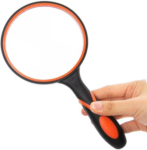 Magnifying Glass, 4X-5X Magnifying Glasses for Reading Hobbies Applied to Science Books Hobby Observation Premium Soft Hand Shank Magnifier for Seniors