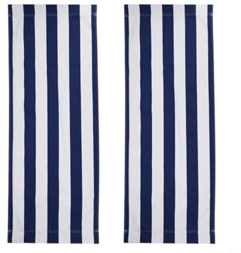 HOHOVYVY Liegestuhl Ersatzbezug,Strandliegen-Ersatzbezug Polyester-Stoff 120X44 cm Weiß Und Blau(2pcs)