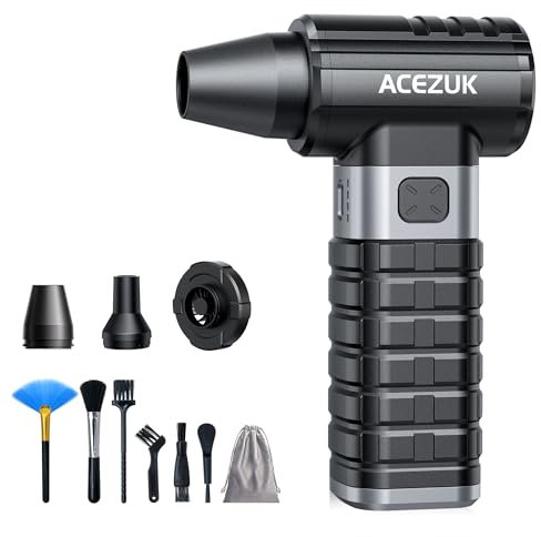 ACEZUK Elektrische Staubgebläse Druckluftspray 200000 U/min für PC Reinigungsset,10500mah Compressed Air, 4-Gang Air Duster Luftdruckspray mit Akku, Tastatur Reinigung für PC, Elektronik, Sofa, Auto
