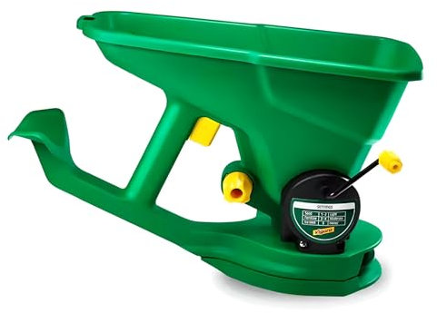 Mighty Majesty Épandeur portatif pour semences de gazon, engrais et utilisation dans le jardin – Épandeur portable pour pelouse et jardin, distributeur de graines, épandeur d'engrais