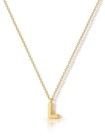 HANLI Collana Personalizzata Con Nome Iniziale L Donna Oro Placcato 14K Anallergici Leggeri Trendy Gioielli di Moda per le Donne