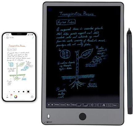 Annadue Set di Penna Intelligente Digitale e Lavagna per Scrivere, Tavoletta Elettronica da 12 Pollici con Penna Smart Sync per Prendere Appunti di Studio, Disegnare, Convertire in
