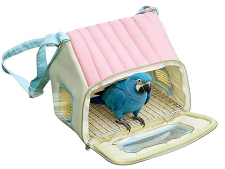 Trasportino Per Uccelli Da Viaggio | Borsa Traspirante Portatile Calda e Impermeabile per Animali | Porta Animali Di Peluche | Per Pappagalli Parrocchetti Piccioni Ufficio