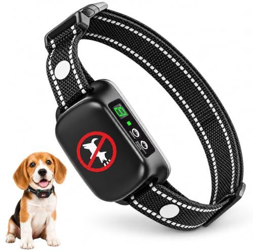 Collares antiladridos recargables para perros, collar de entrenamiento para perros con pitido y vibración, collar anti ladridos ajustable para perros pequeños, medianos y grandes (60 centímetros)