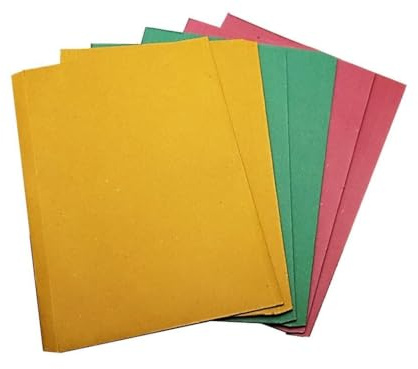 6-Pack A4 Cardboard Document Wallets Multi-Coloured Envelope File Folders Card Folders with Fold-Over Flap Ideal for Office Filing, School Assignments & Home Document Organiser.