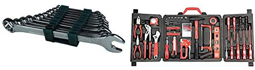 Mannesmann M19652 Juego de 12 llaves combinadas 6 a 22 CV + Mannesmann - M29065 - Gama de herramientas del hogar en maletín abatible