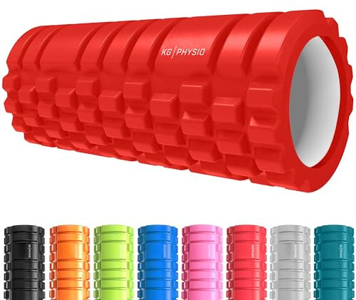 Faszienrolle und Schaumstoffrollen für Rücken von KG PHYSIO, Wirbelsäule & Beine - Foam Roller mit 3 Massagezonen, Massage Roller, Faszienrolle Rücken Rolle, Faszienrolle Wirbelsäule, Yoga Rolle