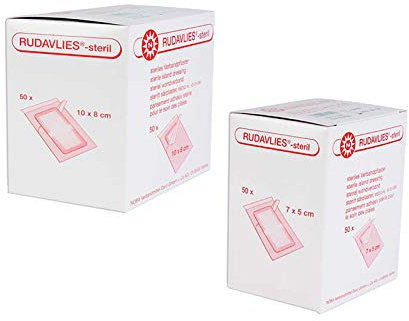 Noba Rudavlies sterile Wundpflaster 50 Stück (7 cm x 5 cm) + 50 Stück (10 cm x 8 cm)