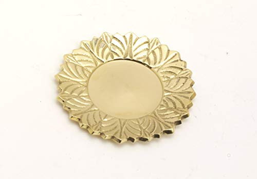 Piattino, Diametro Esterno 8 cm, Ottone, Oro, lucidato