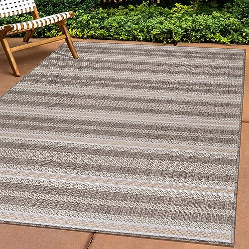 Carpettex Outdoor Teppich Wetterfest 280x370 cm Sisal Optik Beige - Ideal für Balkon, Garten, Terrasse, als Küchenteppich - In&Out Teppich Waschbar, Flachgewebe, Pflegeleicht, Vintage Design