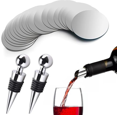 Lot de 20 becs verseurs à vin avec 2 bouchons à vin, bec verseur anti-gouttes, aide au versement, réutilisables, pour anniversaire, mariage, Noël, Nouvel An, accessoires de fête