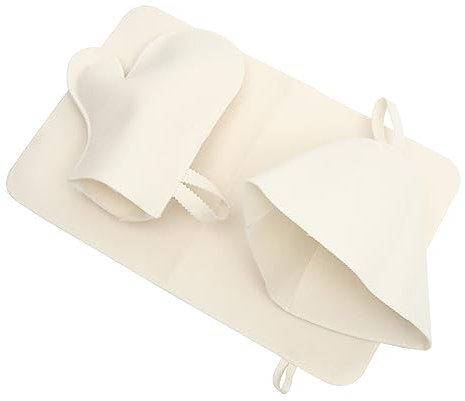 KOMBIUDA Cuffia Da Sauna in Feltro Guanto Da Sauna Per Protezione Capelli Accessori Spa Cappello Protettivo Per Bagno