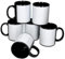 MamboCat Cara 6er Set Kaffeebecher schwarz & weiß I 300ml I Black & White Porzellan-Kaffeebecher mit Henkel für 6 Personen I Tassen für Tee & Co