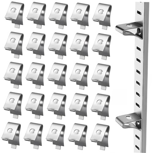 Gadpiparty 50pièces Support Mural Acier Inoxydable Clips De Fixation pour Étagères Supports Robustes pour Armoires Bibliothèques Et Vitrines Installation Facile Et Design Épuré