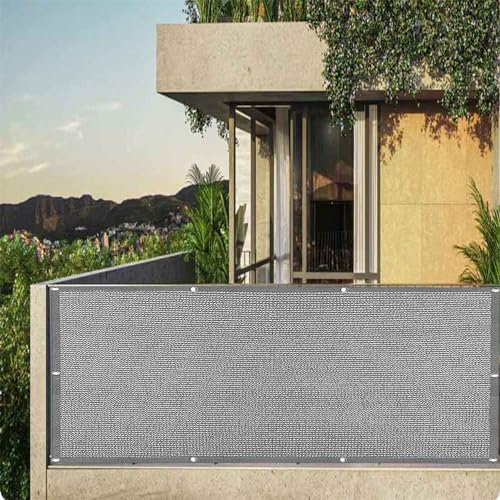 Paravento opaco per esterni, giardino, balcone, 3 x 5 m, protezione anti vento e raggi UV, grigio con fascette, ideale per migliorare la privacy e il comfort all'aperto