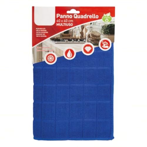 Sicignano | Panno Quadrello 100% Microfibra, Extra Pulente, Resistente, Senza Aloni, Multiuso, Per Tutte le Superfici, Lavabile e Riutilizzabile, Colori Assortiti (1, 40x40 cm)