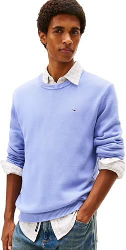 Tommy Jeans Maglione da Uomo Tjm Slim Ess Ext DM0DM21787 Pullover Maglione, Blu (Iris Nordico), M, Blu (Iris Nordico), M