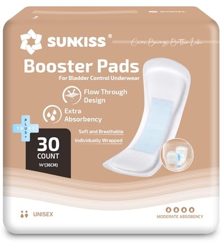 SUNKISS TrustPlus Inserts Absorbants Traversables - Couches Protections Droites pour Hommes et Femmes - Niveau d’absorption 4 Gouttes (Fuites Urinaires Légères) - 36 cm - 30 Unités