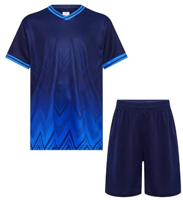 Sinleey Set träningsoverall sommar pojkar barn kortärmad t-shirt tröja med korta byxor joggingdräkt fotboll