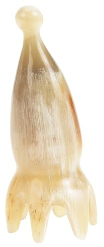 Lurrose Peigne de Massage Cuir Chevelu en Corne de Bœuf Naturel, Outil Portatif de Stimulation des Points D’acupuncture, Forme Araignée, Taille 7-9 Cm, Soulage Démangeaisons et Favorise