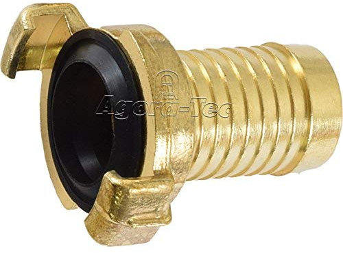 Agora-Tec® Messing Schnellkupplung mit 1 Zoll (25,4 mm) Schlauchtülle für 1 Zoll Gartenschlauch Kupplung mit Schnellverschluss
