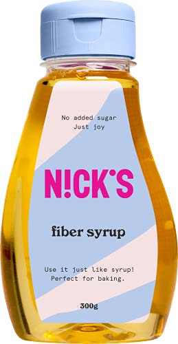 NICKS Fiber Syrup Naturale, Sciroppo di fibra dolcificante alternativo allo zucchero, senza zuccheri aggiunti (300g)