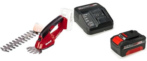 Einhell Cisaille à gazon et taille-buissons sans fil GE-CG 18 Li Solo - Système Power X-Change (18 V, Largeur de coupe 20 cm, Livré avec accessoires) VERSION KIT LIVRE AVEC BATTERIE 4,0Ah + CHARGEUR