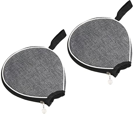 PATIKIL Ping Pong Paddle Case, 2 Pack Table Tennis Racket Case Half Soft Cover Container Bag for Sports Accessories, Grey