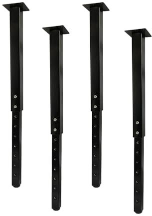Jahof Tischbeine Metall Höhenverstellbar 60-100cm für Tischplatte, Möbelfüße quadratische Verstellbar für DIY Möbel, Schreibtisch, Esstisch, Couchtisch, Bürotisch, 4 Stück (Schwarz)