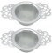 2Pcs Tea Strainer with Bowl, Stainless Steel Loose Tea Strainer, Tea Infuser, Lacy Double Handle Strainer, Mini Fine Mesh Sieve, Suit for Loose Tea Coffee Soy Milk Filtration