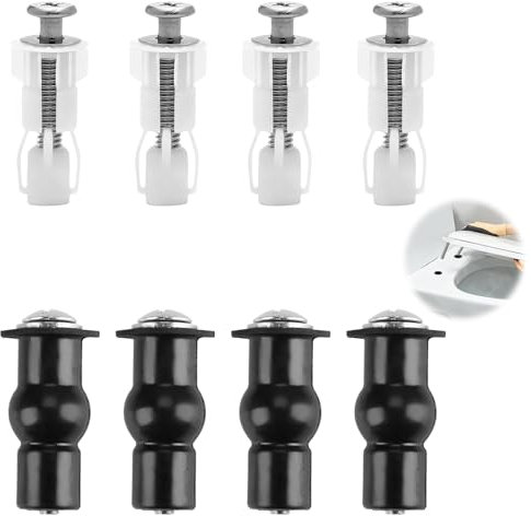 Lotbun 8 Stück Toilettensitz Behoben Schraube Für WC Deckel, Universelle Erweiterbare Schrauben 13–18 Mm Löcher, Wc Sitz Befestigung Von Oben, WC Sitz Scharniere Ersatzteile