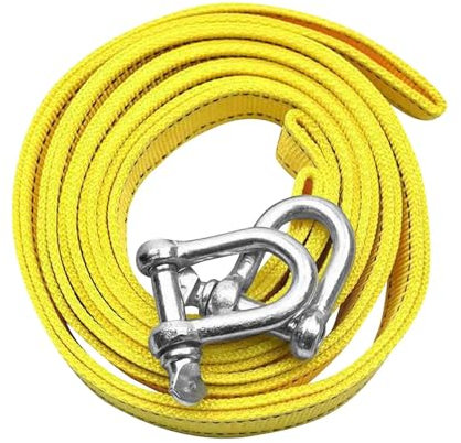 Abschleppseil Pkw, 4 Meter 3 Tonnen Abschleppseil Auto mit 2 Sicherheits-U-Schnallen, Schleppband für Off-Road Recovery und Abschleppen Heavy Duty