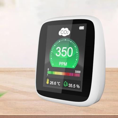 Détecteur de dioxyde de carbone, mini moniteur de qualité de l'air 3 en 1, testeur de température et d'humidité portable avec alarme et câble de charge USB, pour la maison, le bureau, la salle de
