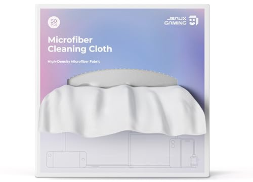 JSAUX 50-pack engångs mikrofiber rengöringsdukar (15 x 15 cm), rengöringsduk för glasögon – säker för glasögon, kameralins, skärmar, iPad, telefon, ångdäck, TV-skärm med mera