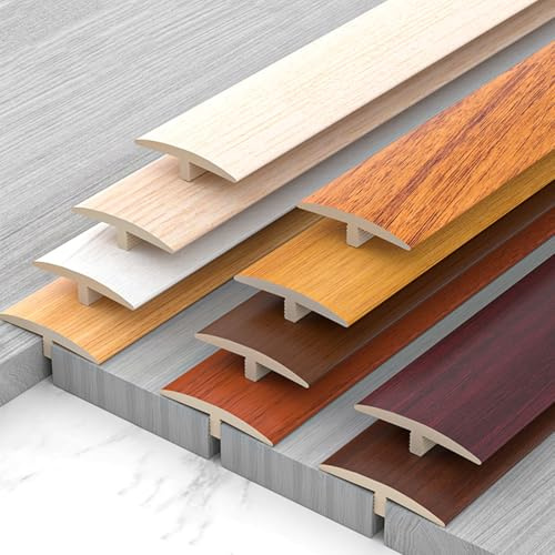 Pavimenti Laminato A T PVC Striscia Di Transizione, Per Piastrelle/vinile E Moquette, Profili Autoadesivi In ​​gomma, Finitura Effetto Legno(Wood)