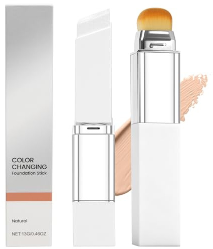 Blanc Cover Cream Stick V - Color Changing Foundation Stick with Volufiline - Hydrating Concealer Base Makeup, Dual-Ended with Built-in Brush, Portable for Daily Use (Natural)